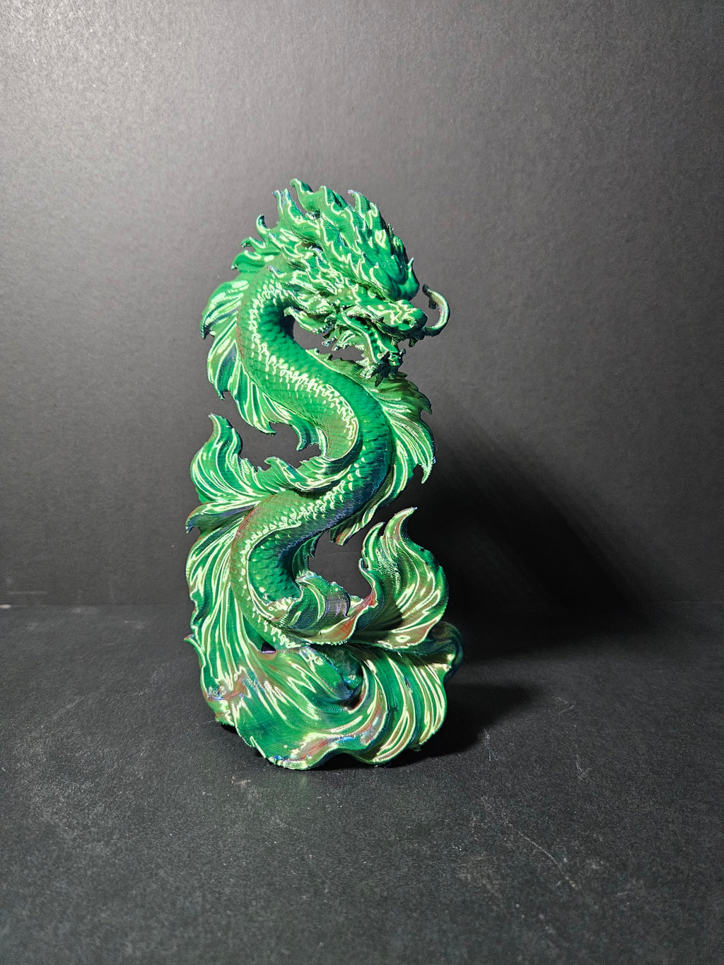 Dragon Koi Sculpture – 22cm | Tri-Colour Silk | $55