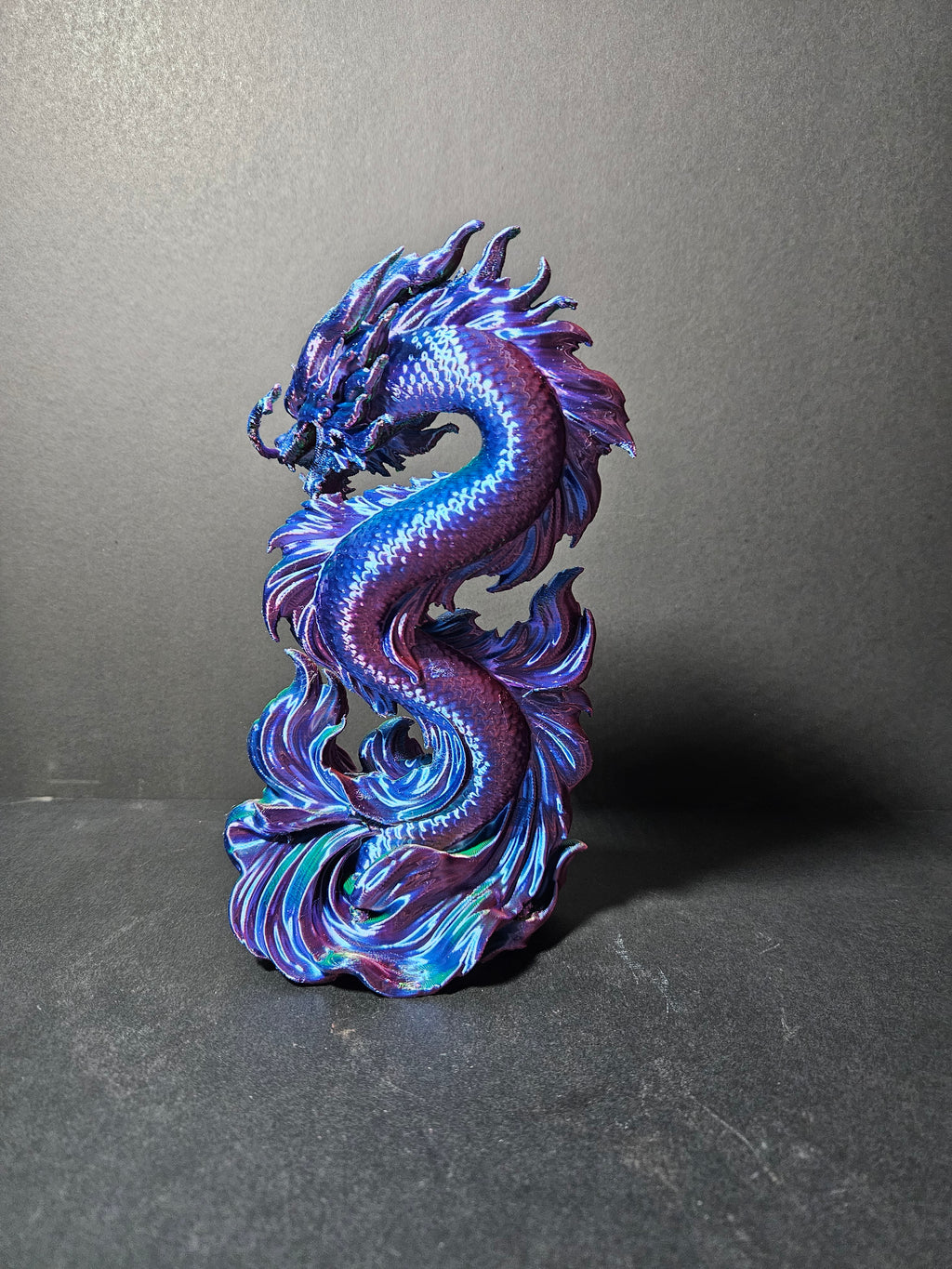 Dragon Koi Sculpture – 22cm | Tri-Colour Silk | $55