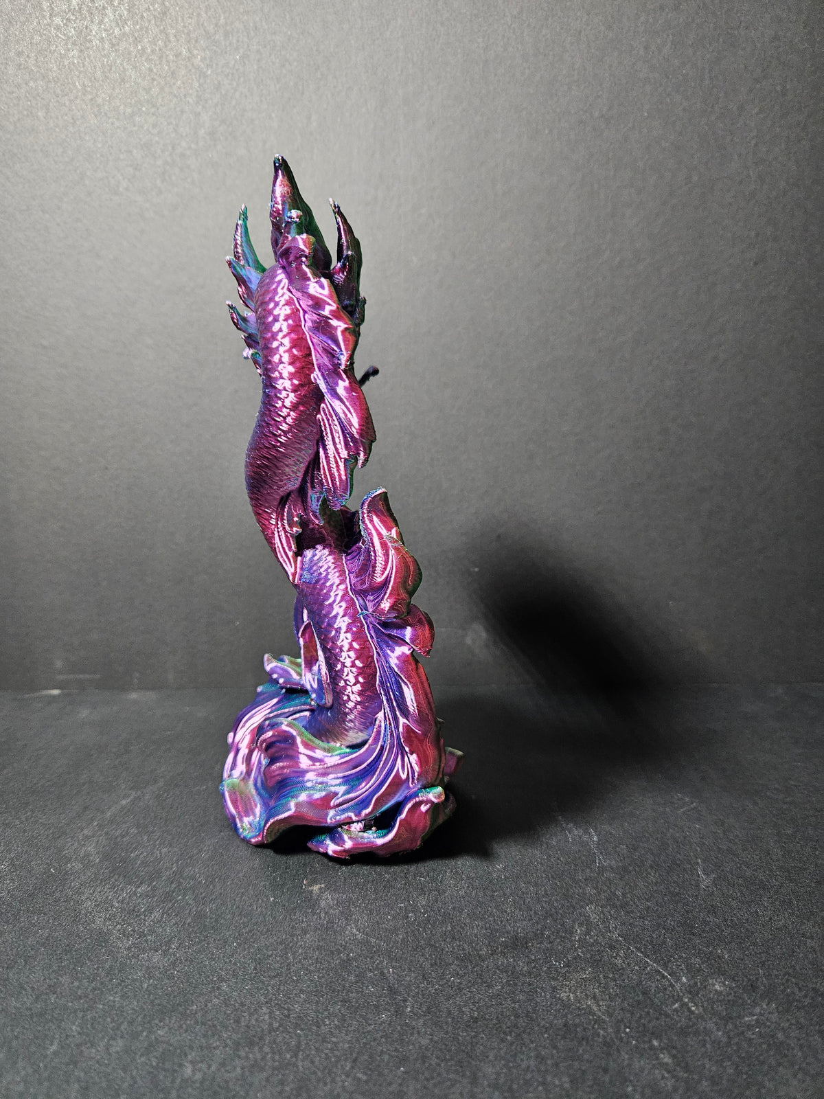 Dragon Koi Sculpture – 22cm | Tri-Colour Silk | $55