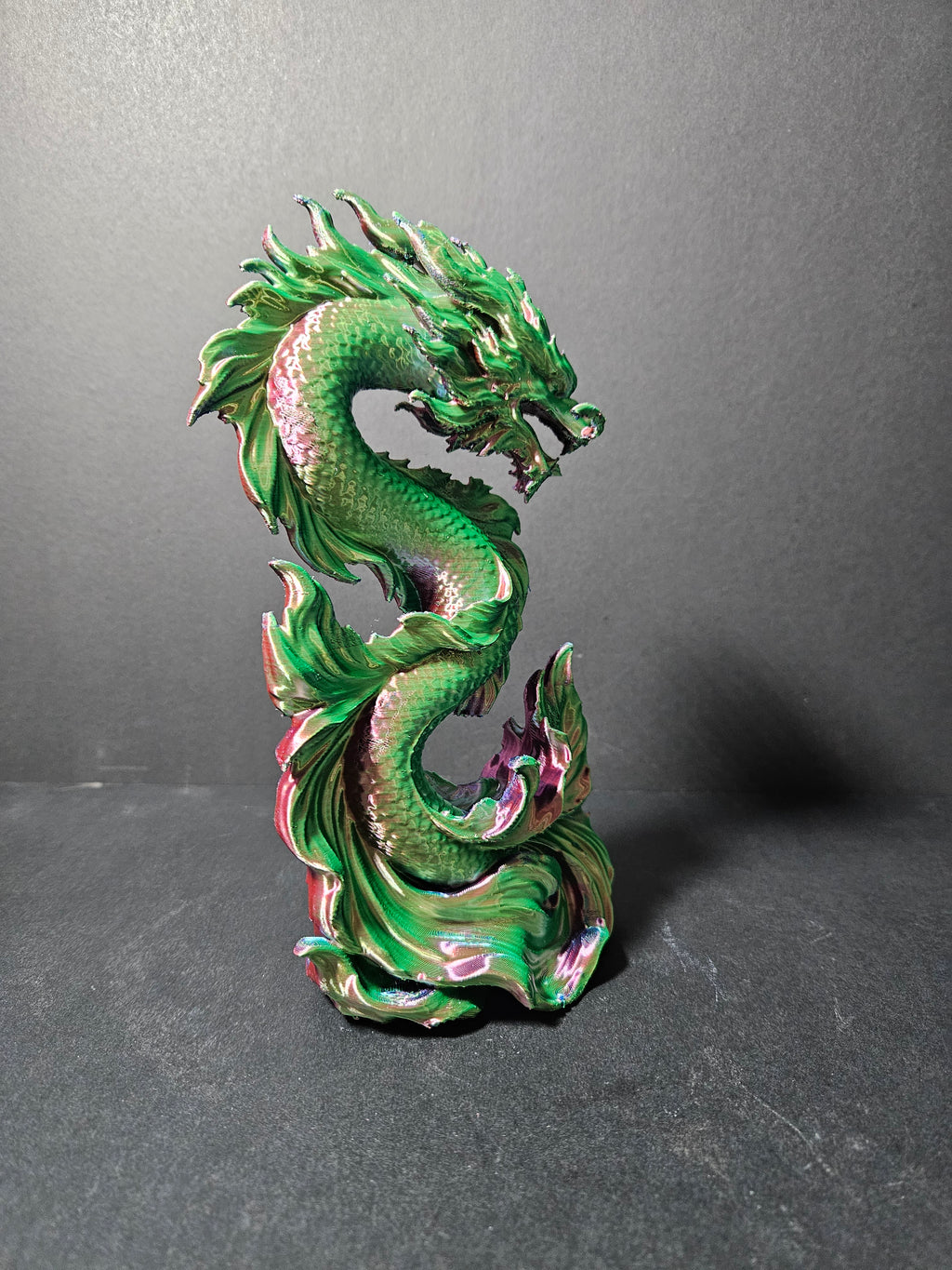 Dragon Koi Sculpture – 22cm | Tri-Colour Silk | $55