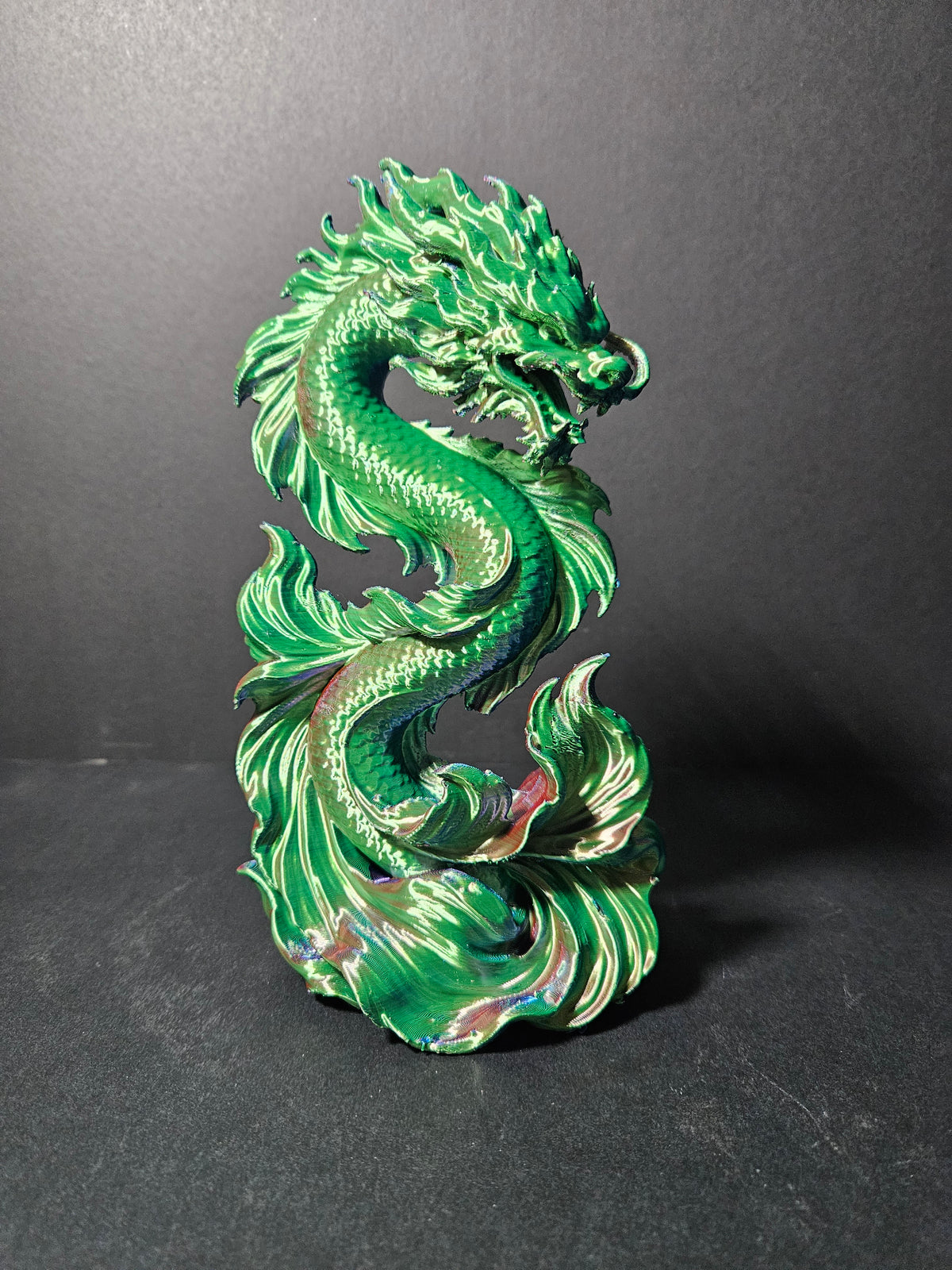 Dragon Koi Sculpture – 22cm | Tri-Colour Silk | $55