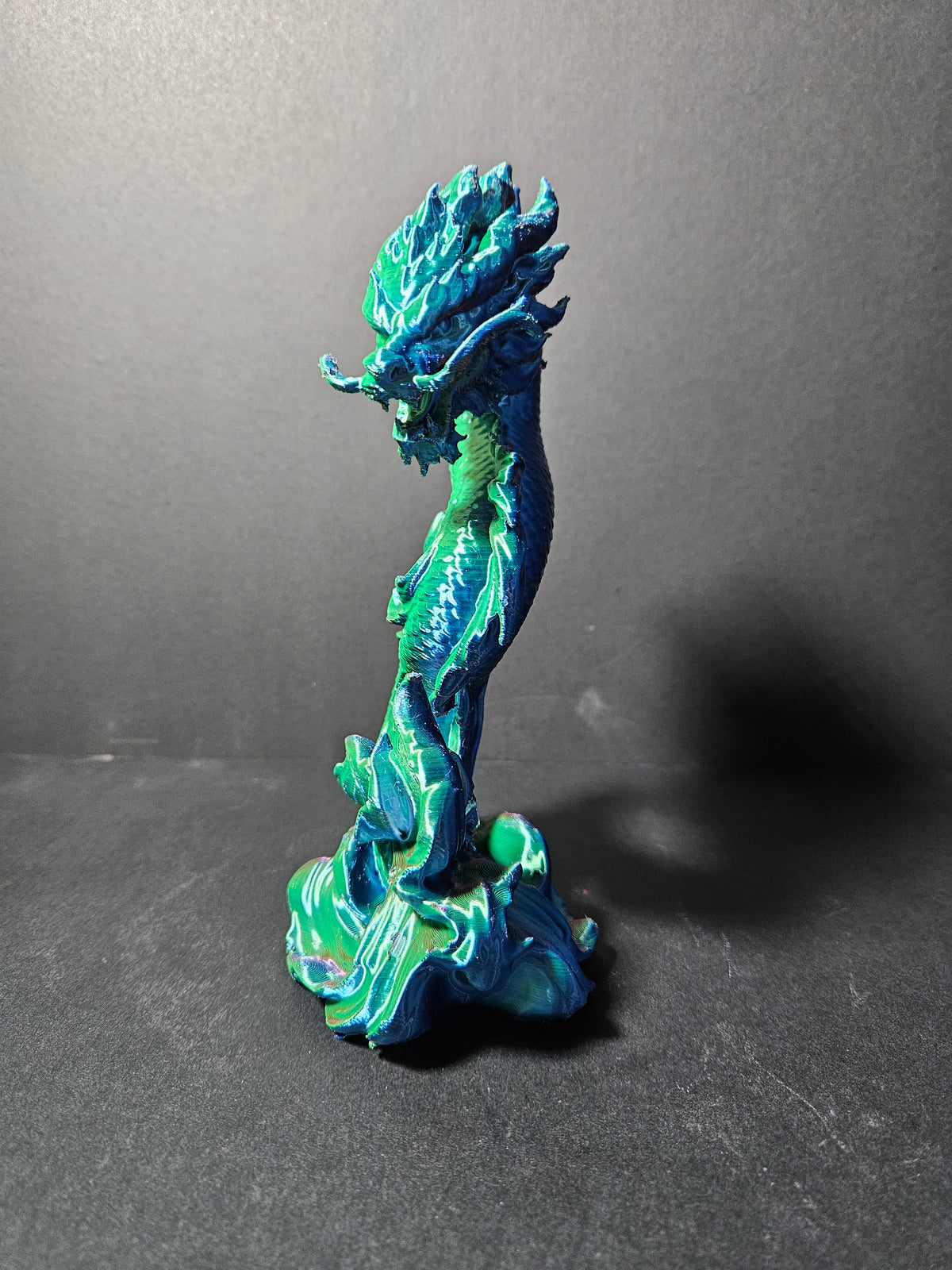 Dragon Koi Sculpture – 22cm | Tri-Colour Silk | $55