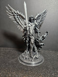 Archangel Michael V8 ⚔️🪽 | Silver & Black Sculpture – 25cm