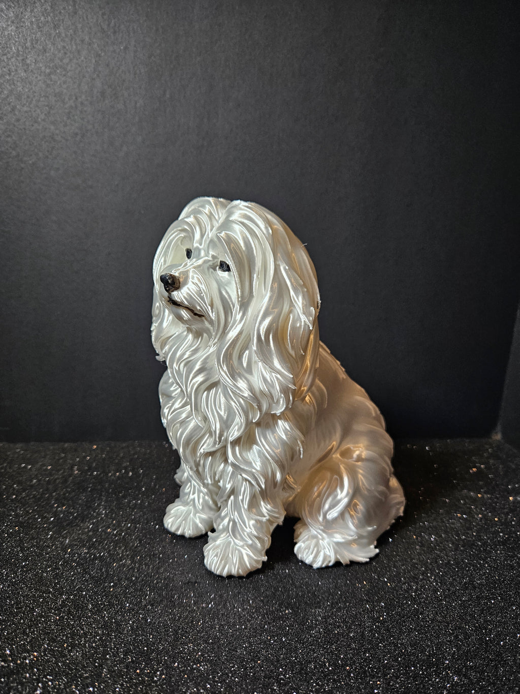 Maltese Terrier – 25cm White Silk Sculpture