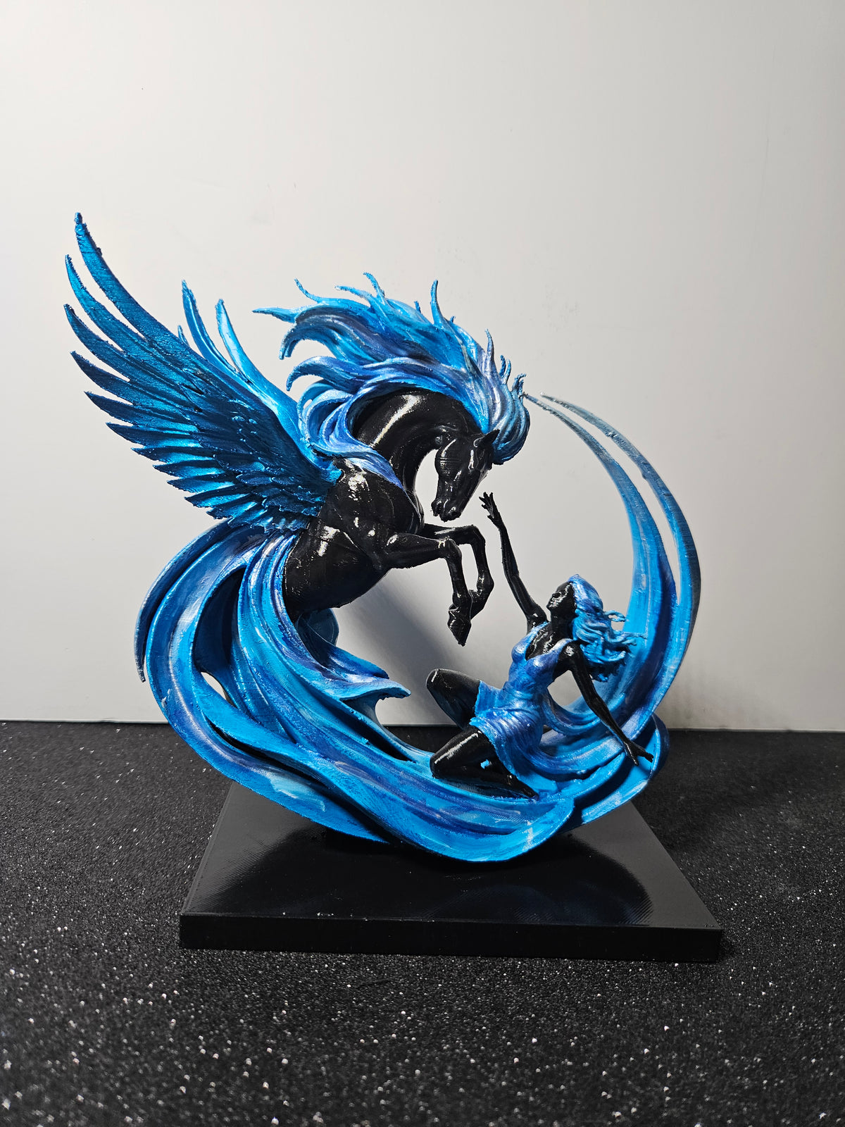 Celestial Flow – Pegasus & Lady Sculpture
