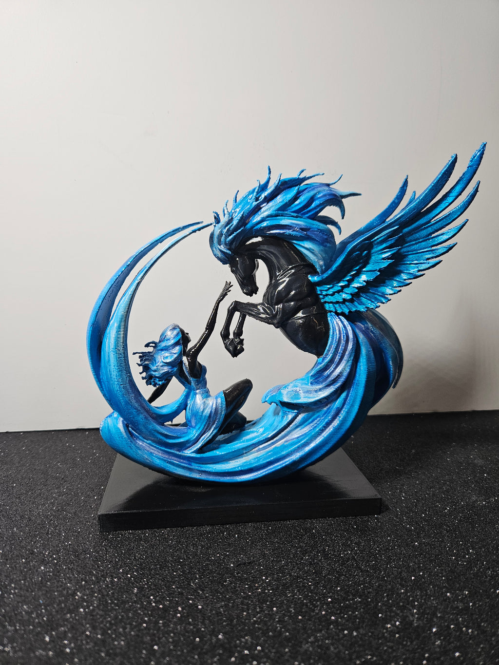 Celestial Flow – Pegasus & Lady Sculpture
