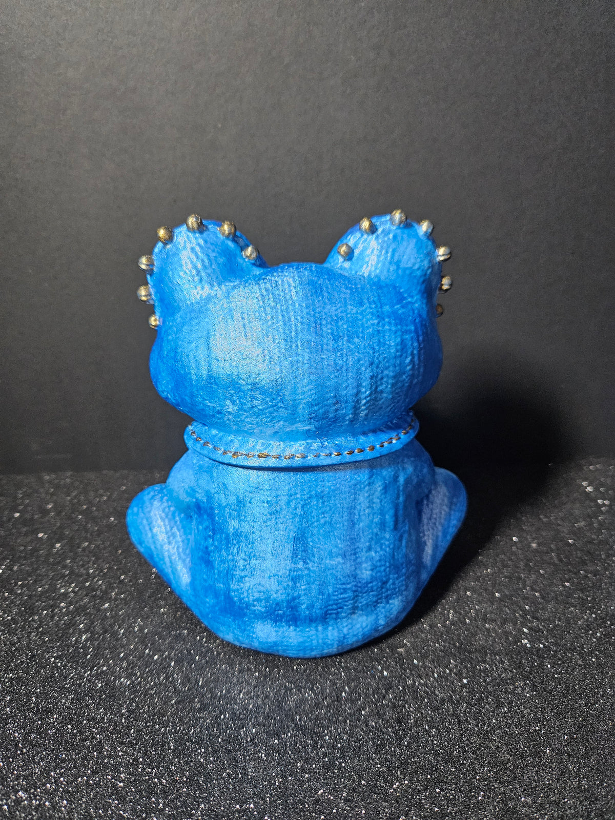 Blue Jean Beau – Denim Frog Sculpture