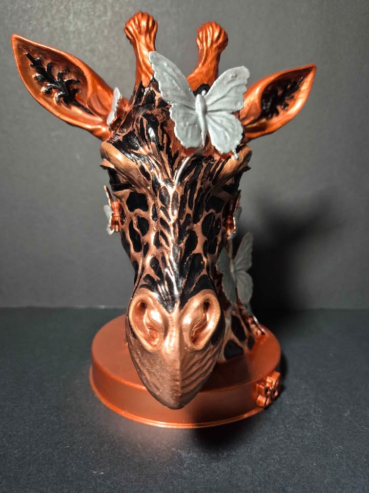 Butterfly Giraffe Bust | Premium Decorative Sculpture