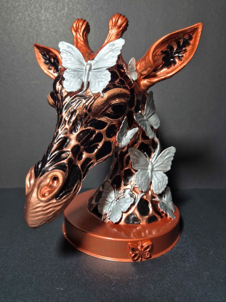 Butterfly Giraffe Bust | Premium Decorative Sculpture