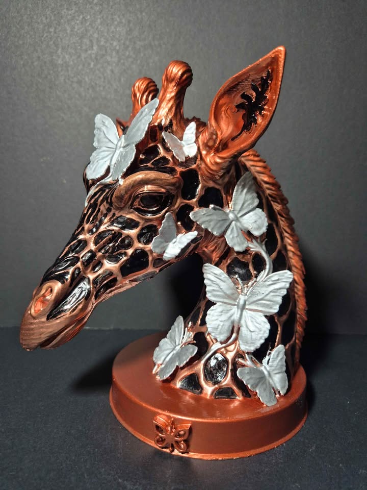 Butterfly Giraffe Bust | Premium Decorative Sculpture