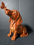 Butterfly Kiss Dachshund Sculpture – 20cm