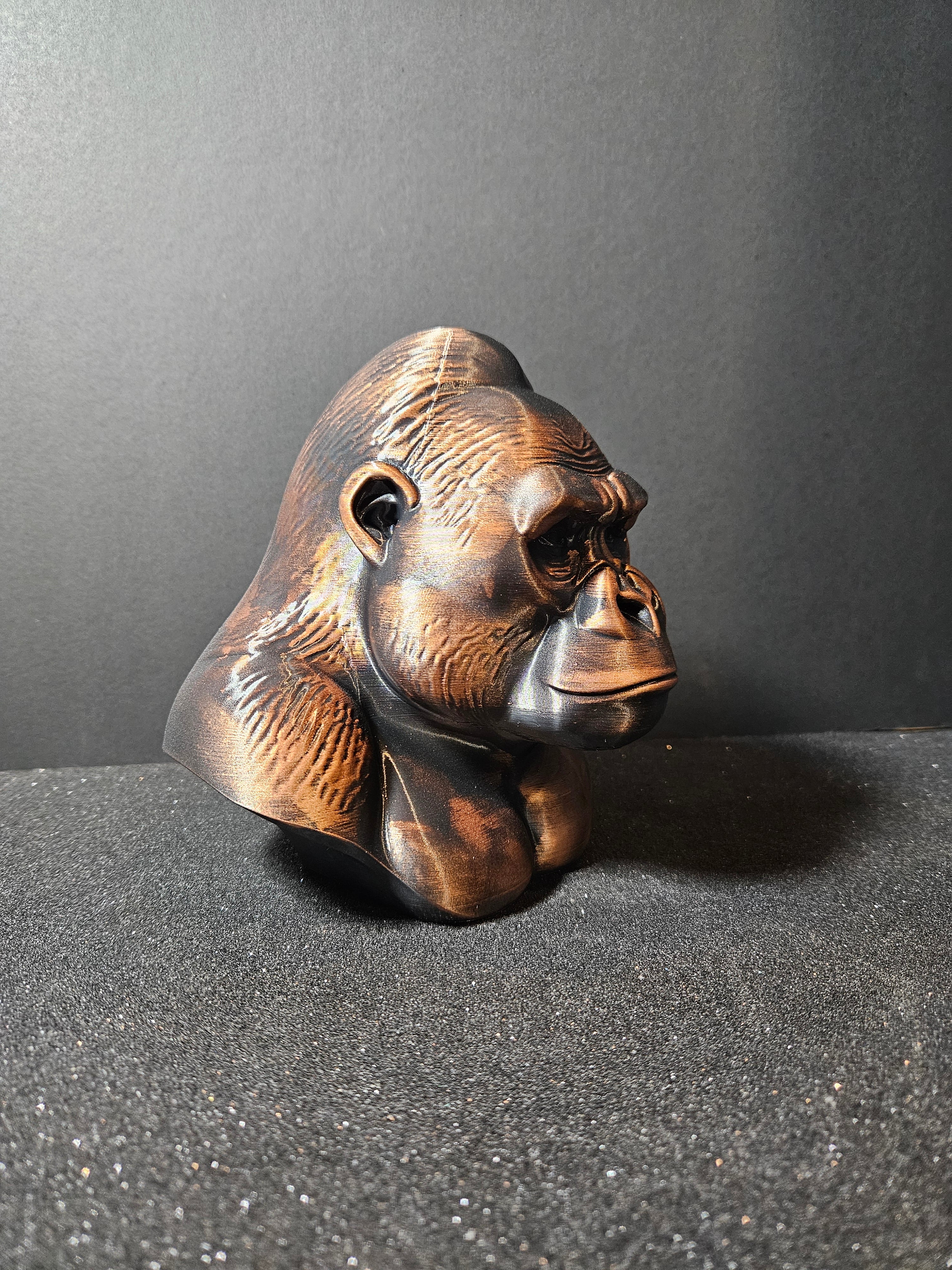 Gorilla bust sculpture