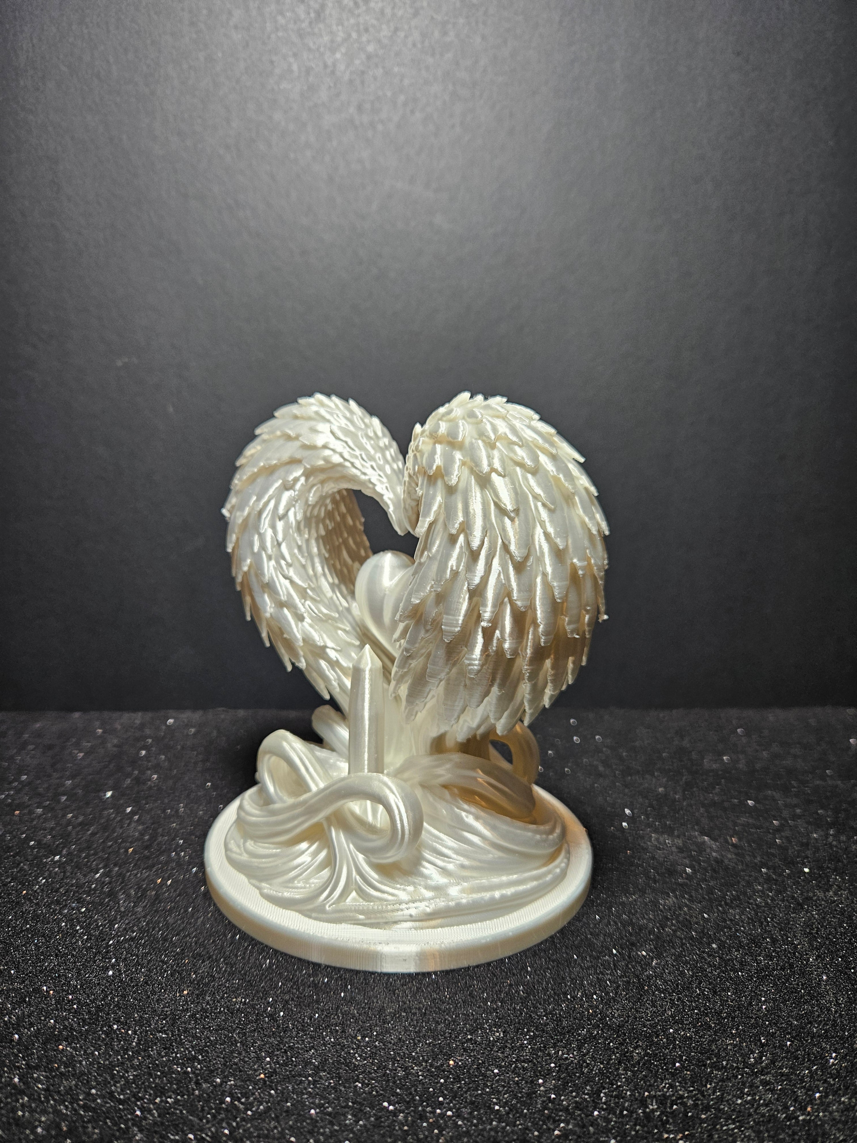 Angel Wings Heart Sculpture
