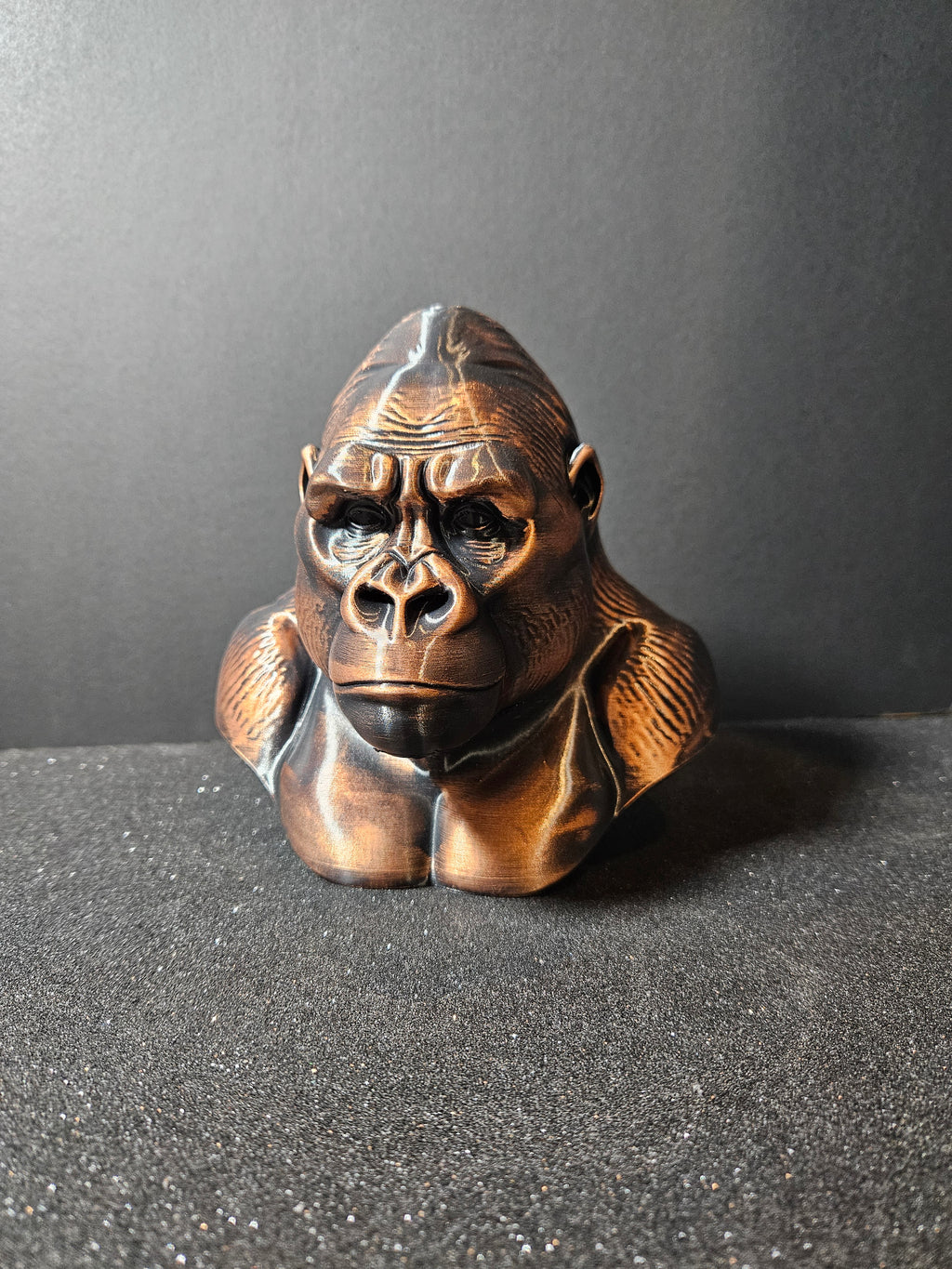 Gorilla bust sculpture