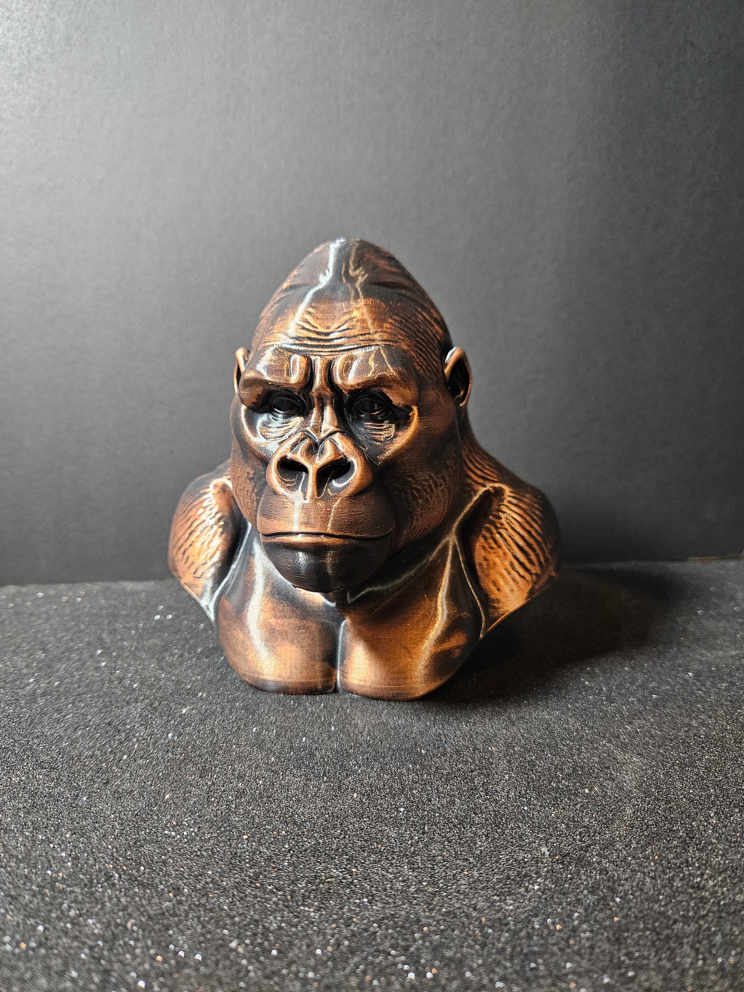 Gorilla bust sculpture