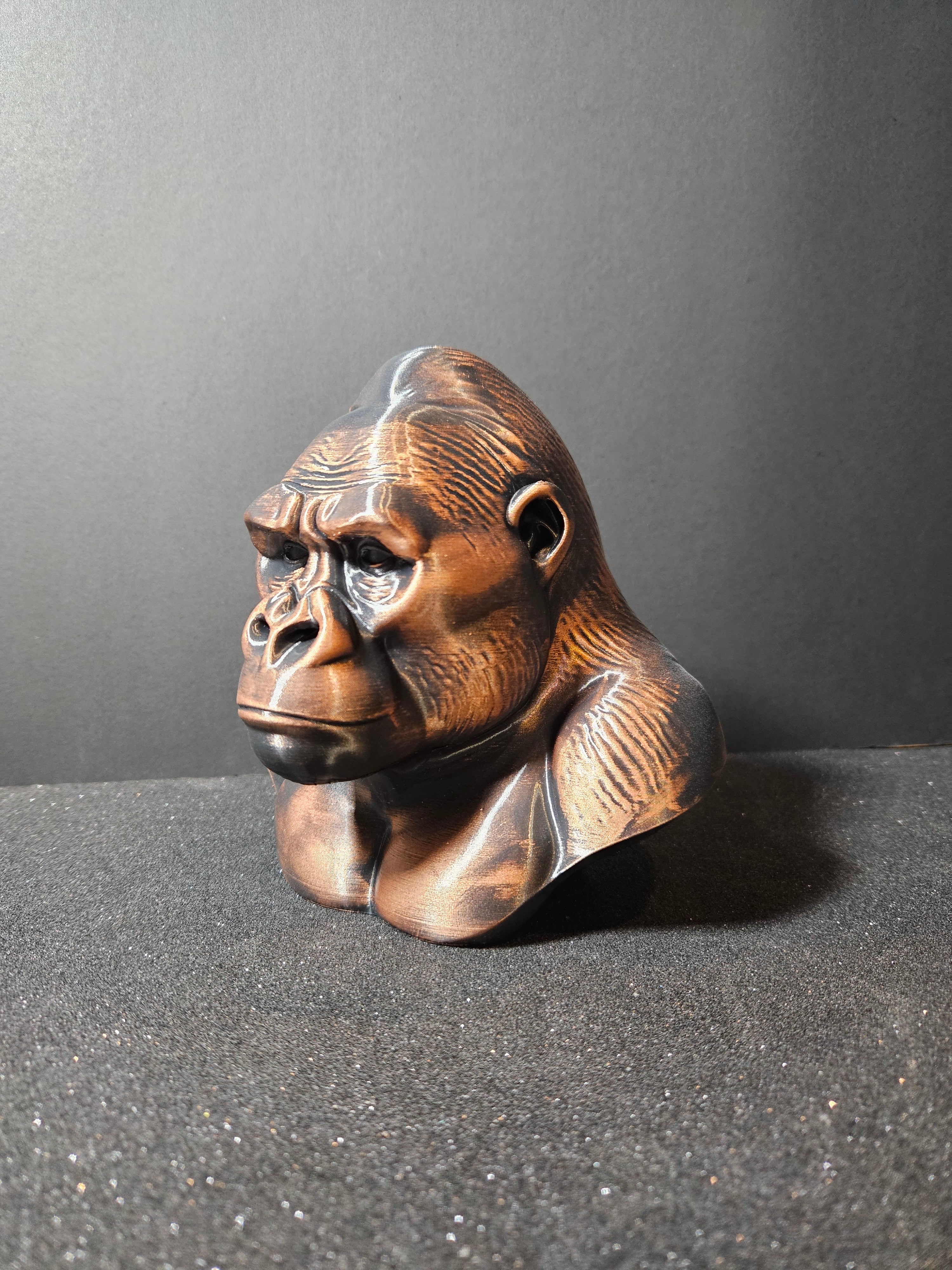 Gorilla bust sculpture