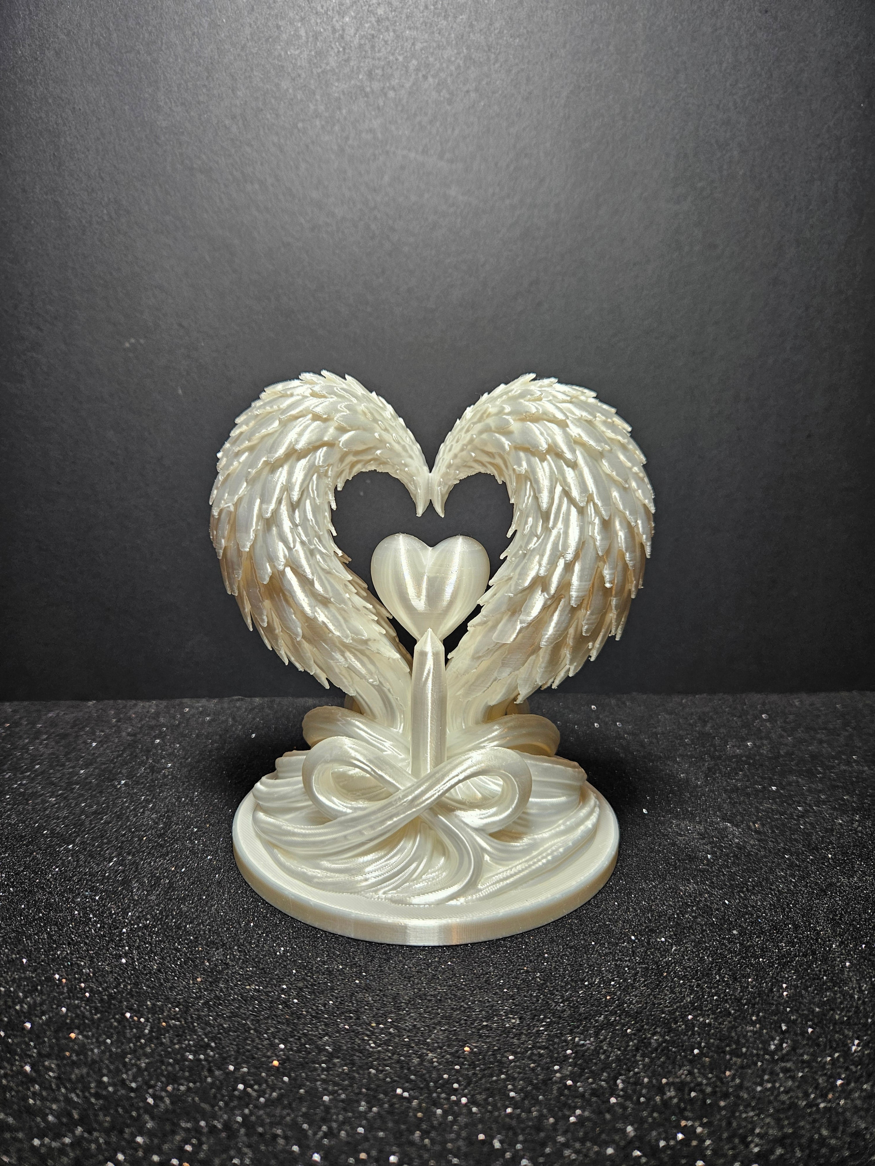 Angel Wings Heart Sculpture