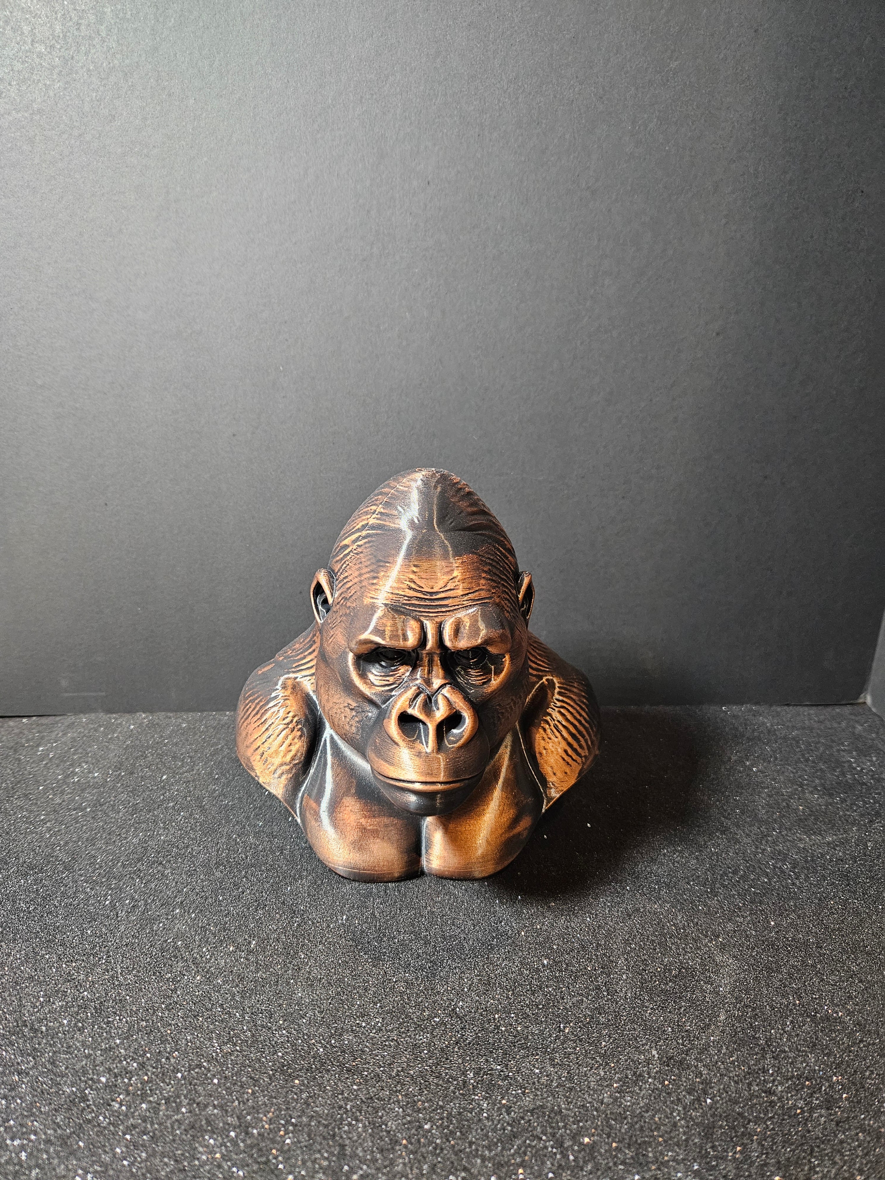 Gorilla bust sculpture